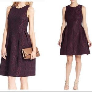 Calvin Klein fit and flare burgundy dress